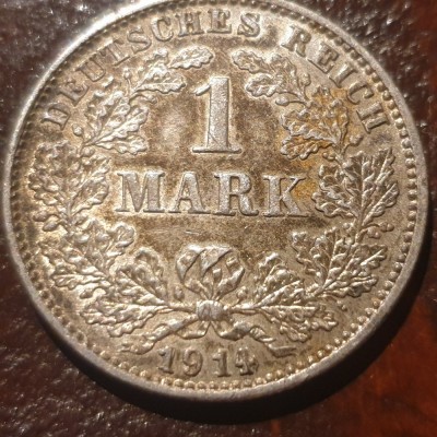 Germania 1 mark ( marca) 1914 G argint foto