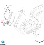 Ornament cromat mijloc carena fata claxon (masca fata) originala Vespa Primavera - Sprint (16-23) 4T AC 50-125-150cc