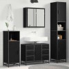 VidaXL Set de mobilier pentru baie 4 pcs Stejar negru 80 x 33 x 60 cm 3402316