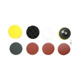 Set slefuire si polisare 125 mm Velcro cu adaptor M14, 9 piese