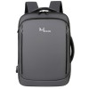 Rucsac MBrands 1901, port USB, buzunar laptop 15.6, rezistent la apa Gri