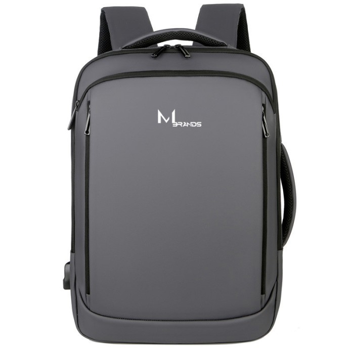 Rucsac MBrands 1901, port USB, buzunar laptop 15.6, rezistent la apa Gri
