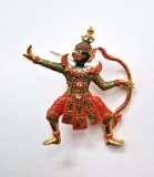 Brosa Titan Thailandez Arcas, Email, Rhinestone, Bijuterie Fashion Asia Hindu, 5x6 cm
