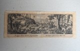 Hans Bol &quot;Vanatoarea lupilor&quot; gravura veche 1550-1599