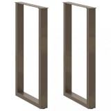 vidaXL Picioare de masă de bar &icirc;n formă de U, 2 buc., oțel natural, 60 x (100-101) cm 4013239
