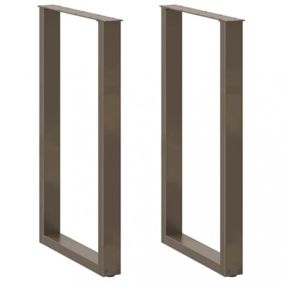 vidaXL Picioare de masă de bar &amp;icirc;n formă de U, 2 buc., oțel natural, 60 x (100-101) cm 4013239 foto