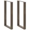 vidaXL Picioare de masă de bar &icirc;n formă de U, 2 buc., oțel natural, 60 x (100-101) cm 4013239