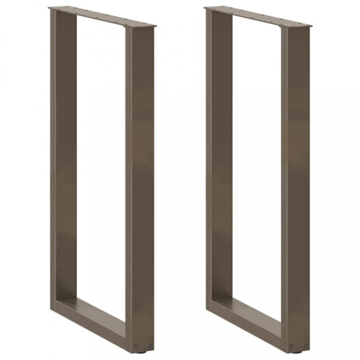 vidaXL Picioare de masă de bar &icirc;n formă de U, 2 buc., oțel natural, 60 x (100-101) cm 4013239