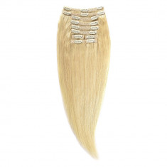 Clip-On Par Natural Volum 70cm 180gr Blond Ultra Cenusiu #LightSilver foto