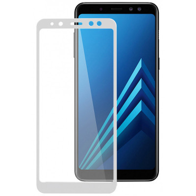 Folie Protectie Ecran Forever pentru Samsung Galaxy A8+ (2018) A730, Sticla securizata, Full Face, Edge Glue, 5D, Alba foto