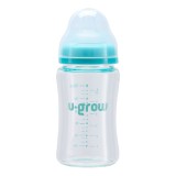Pachet Biberon de sticla 180ml + Tentine 2 bucati, U-Grow