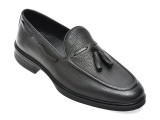 Mocasini eleganti OTTER negri, FH405, din piele naturala