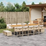 Gossi set mobilier de gradina cu perne, 15 piese, bej, poliratan