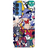 Husa compatibila cu Motorola Edge 20 Lite model Graffiti Cartoons, Silicon, TPU, Viceversa, Transparent, Carcasa