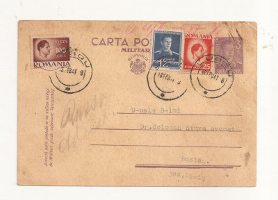 K1 Carta Postala Militara , Romania , circulata Lugoj-Buzias 1947 foto