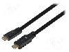 Cablu HDMI - HDMI, din ambele par&#355;i, HDMI mufa, 10m, negru, LOGILINK - CHA0010