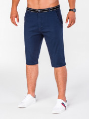 Pantaloni scurti pentru barbati, bleumarin inchis, casual, model de vara, slim fit, buzunare laterale - P402 foto