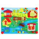 Placa cu incuietori , Farm animals Montessori