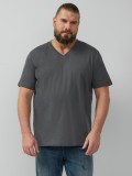 S.Oliver Big Sizes Tricou barbati big sizes cu decolteu in V, Regular fit, Gri, 2XL