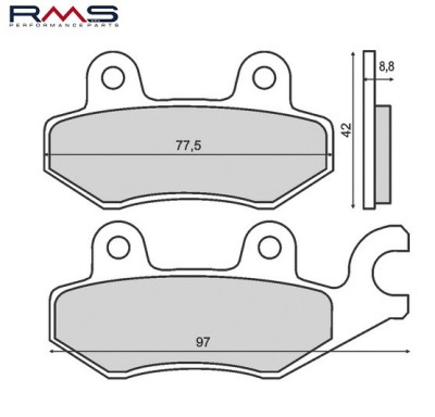 Set placute frana - Kymco Agility - Bet&amp;amp;Win - Dink - Spacer - Super 9 - Top Boy - Yager - Grand Dink - Movie - Pulsar - Joyride 50-300cc foto