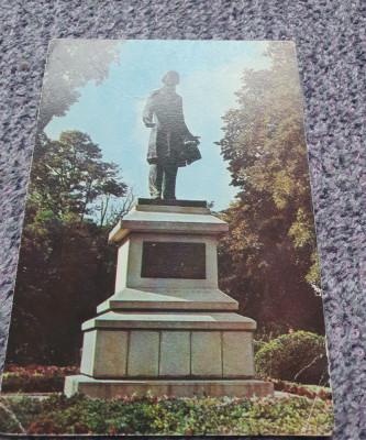 Carte postala vedere Galati anii 70, statuia C. Negri, stare buna, necirculata foto