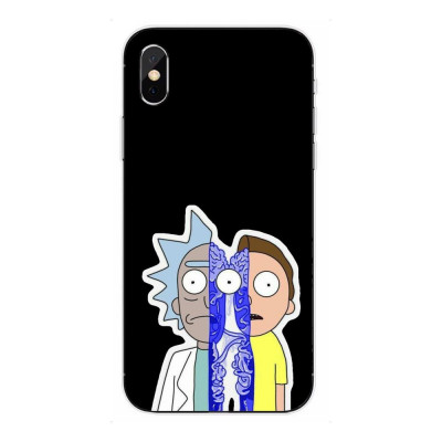 Husa compatibila cu Apple iPhone X Silicon Gel Tpu Model Rick And Morty Connected foto