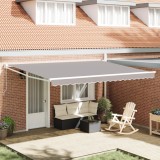 vidaXL Marchiză Retractabilă Manuală Gri 450x300 cm