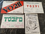 4 carti postale, Radioamatori, R.P.R., anii 1950-60, personalizate, rare