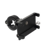 Suport de telefon pentru bicicleta, aluminiu, cu cauciuc, negru, 8x4.5x8 cm, Trizand GartenVIP DiyLine, Isotrade