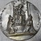 PLACHETA VECHE METALICA -AVE MARIA -CATOLICISM -MADONA -ALAMA ARGINTATA - 10 CM