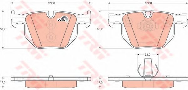 Set placute frana,frana disc BMW X5 (F15, F85) (2013 - 2016) TRW GDB1730