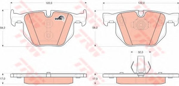 Set placute frana,frana disc BMW X5 (E70) (2007 - 2013) TRW GDB1730