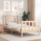 VidaXL Cadru de pat cu tăblie single mic, lemn masiv