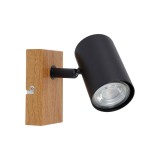 Cumpara ieftin Aplică Industrial Klausen Zinnia AP1 10x12x6 cm, Metal Negru și Natur, Iluminat Accent perete Soclu GU10, Design Modern pentru Hol sau Dormitor