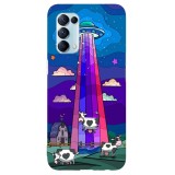 Husa compatibila cu Oppo A12 4G model Alien Cow, Silicon, TPU, Viceversa, Transparent, Carcasa