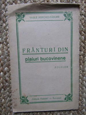 VASILE POPOVICI PADURE - FRANTURI DIN PLAIURI BUCOVINENE foto