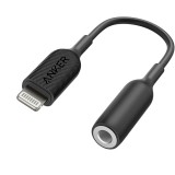 Adaptor audio lightning la jack 3.5mm, anker, black