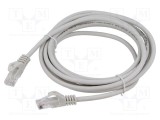 Cabluri patch U/UTP 6 litat Cu PVC gri 3m 26AWG GEMBIRD
