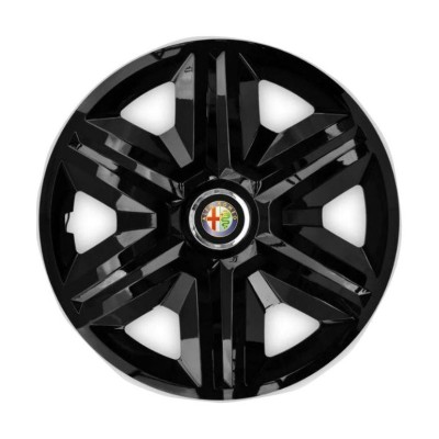 Set 4 capace roti Hubcaps fast black R15 Compatibil Cu Alfa Romeo foto