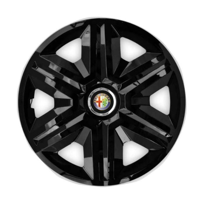 Set 4 capace roti Hubcaps fast black R15 Compatibil Cu Alfa Romeo