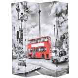 VidaXL Paravan cameră pliabil, 160x170 cm, autobuz londonez, negru/alb