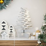 VidaXL Brad de Crăciun decorativ, alb, 60 cm, lemn de pin masiv
