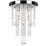 Cumpara ieftin Plafoniera din metal alb, cu margele de cristal