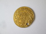 Rara! Turcia/Imperiul Otoman 1 Cedid Mahmudiye 1808-1839(1838) Sultanul Mahmud al II-lea monedă din aur,diametrul=20 mm,greutate=1,24 grame