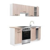 Cumpara ieftin Mobilă de bucătărie Praktik 180, corp alb, față stejar sonoma