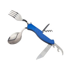 Briceag multifunctional DEPOX&reg;, True Outdoor, otel inoxidabil, 6 functii, 19.5 cm, albastru