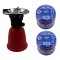 Set Arzator Portabil cu Gaz si Aprindere Quartz + 2 Butelii de Gaz