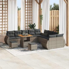 vidaXL Set de canapele pentru grădină 13 pcs Gri 80 x 80 x 71 cm 3363883