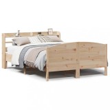 vidaXL Cadru de pat fără saltea, 135x190 cm, lemn masiv de pin 3306975