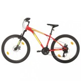 Bicicleta Montana vidaXL, 27.5 inch, 21 Viteze Shimano, Cadru Otel 38cm, Frane Disc, Rosu